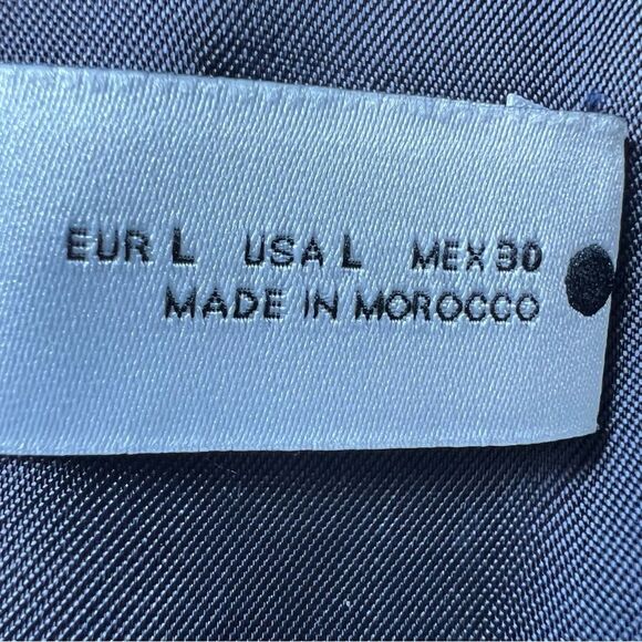 Zara Oversized Slate Blue One Button Front Faux Pocket Soft Blazer Size L - Picture 5 of 16